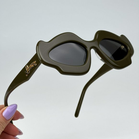 Loewe LW40109U 96A BRAND NEW Sunglasses Khaky Smoke Geometric Unisex - Picture 2 of 11